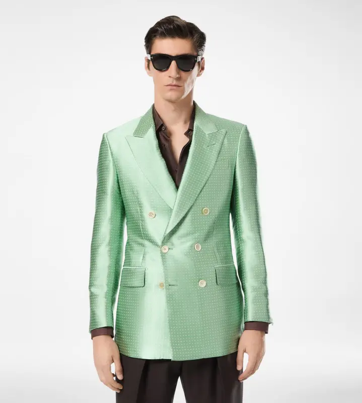 DUCHESSE POLKA DOT JAQUARD JACKET AQUAMARINE online